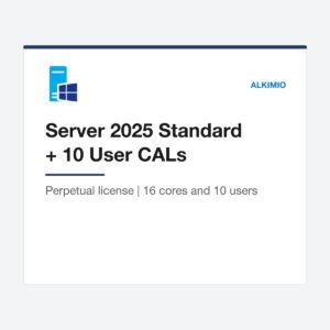 Windows Server 2025 Standard 16-Core + 10 User CALs license