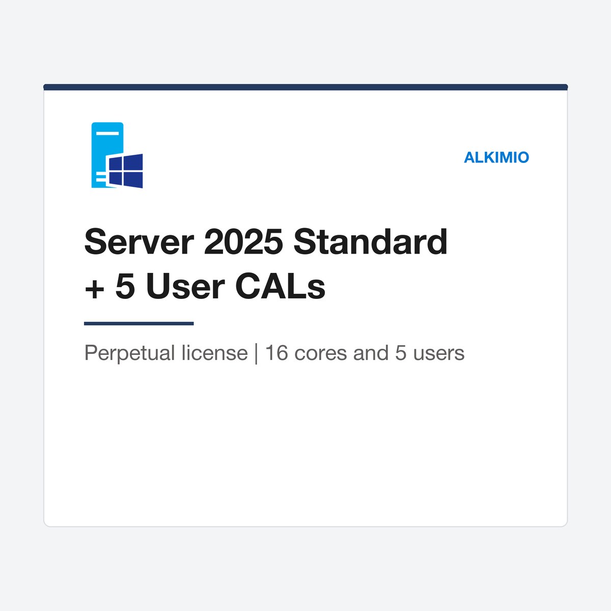 Windows Server 2025 Standard 16-Core + 5 User CALs license